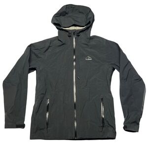 LL Bean Trail Model Rain Jacket Men's Small Black Packable NWOT